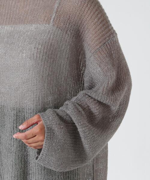 YENN（イエン）の「YENN（イエン）SHEER MOHAIR KNIT PO /Y263-91101（ニット/セーター・レディース・グレー/ホワイト・F）」の8枚目の写真