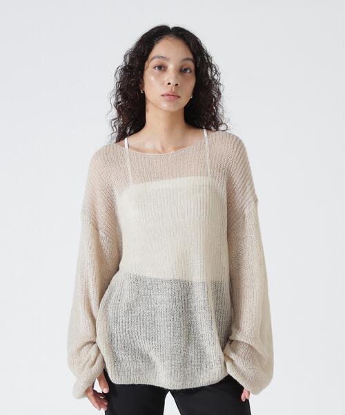 YENN（イエン）の「YENN（イエン）SHEER MOHAIR KNIT PO /Y263-91101（ニット/セーター・レディース・グレー/ホワイト・F）」の15枚目の写真
