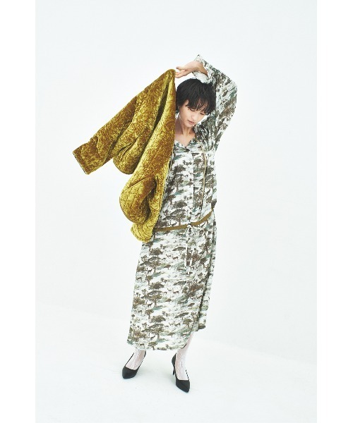 MUUNAA（ムウナ）の「フォレスト・カモシカロングワンピース（ワンピース・レディース・ブラック/グリーン・F）」の16枚目の写真