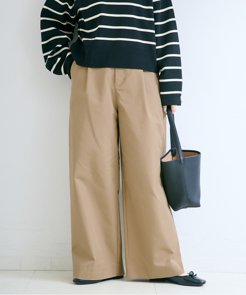 B.C STOCK(ベーセーストック)の「ウォッシャブル / ツイルチノパンツ(チノパンツ・レディース・ブラック/ベージュ・SMALL/MEDIUM)」の2枚目の写真
