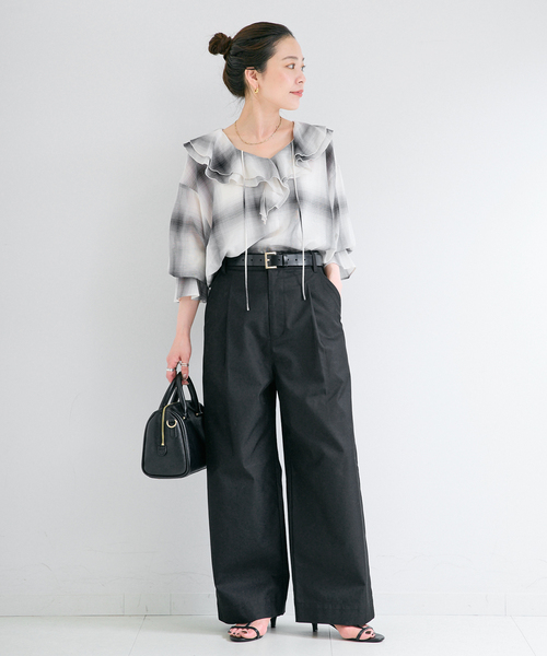 B.C STOCK(ベーセーストック)の「ウォッシャブル / ツイルチノパンツ(チノパンツ・レディース・ブラック/ベージュ・SMALL/MEDIUM)」の18枚目の写真
