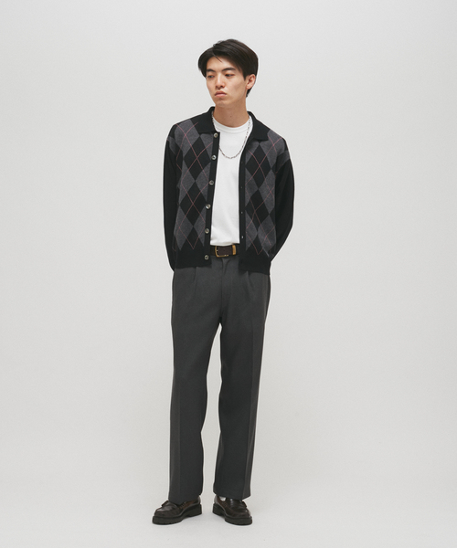 JOURNAL STANDARD(ジャーナルスタンダード)の「レトロ ジャガード カラー ニット カーディガン(カーディガン/ボレロ・メンズ・ブラック/ネイビー/ブラウン・MEDIUM/LARGE)」の4枚目の写真