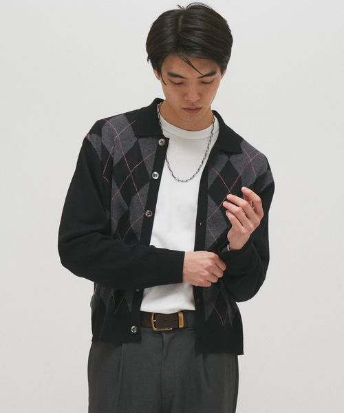 JOURNAL STANDARD(ジャーナルスタンダード)の「レトロ ジャガード カラー ニット カーディガン(カーディガン/ボレロ・メンズ・ブラック/ネイビー/ブラウン・MEDIUM/LARGE)」の8枚目の写真