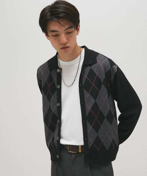 JOURNAL STANDARD(ジャーナルスタンダード)の「レトロ ジャガード カラー ニット カーディガン(カーディガン/ボレロ・メンズ・ブラック/ネイビー/ブラウン・MEDIUM/LARGE)」の11枚目の写真