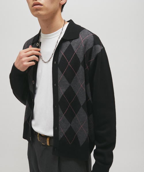 JOURNAL STANDARD(ジャーナルスタンダード)の「レトロ ジャガード カラー ニット カーディガン(カーディガン/ボレロ・メンズ・ブラック/ネイビー/ブラウン・MEDIUM/LARGE)」の12枚目の写真