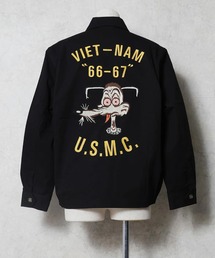 HOUSTON ヒューストン COTTON VIETNAM JACKET USMC柄 刺繍 コットン ベトナムジャケット / ベトジャン / スーベニアジャケット