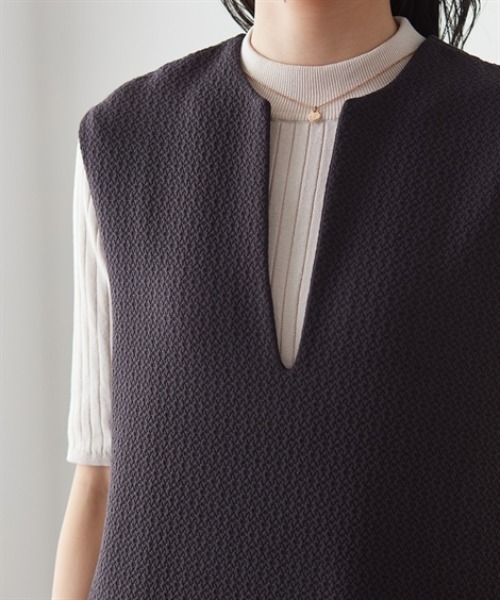 7days Life Styling（セブンデイズライフスタイリング）の「ダブルフェイスキーネックジャンパースカート（ジャンパースカート・レディース・ブラック/チャコール・M/LL/L/3L）」の12枚目の写真