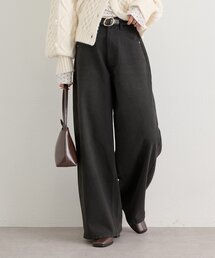 26AWベルト付きカーブワイドデニム