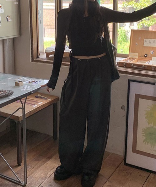 FLINEA(フリネア)の「ストライプ柄ドローストリングワイドパンツ(その他パンツ・レディース・ネイビー/ブラウン/グレー・FREE)」の21枚目の写真
