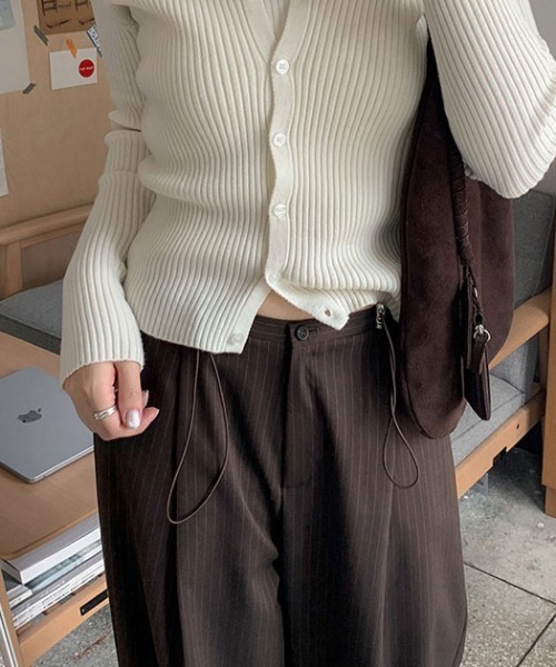 FLINEA(フリネア)の「ストライプ柄ドローストリングワイドパンツ(その他パンツ・レディース・ネイビー/ブラウン/グレー・FREE)」の19枚目の写真