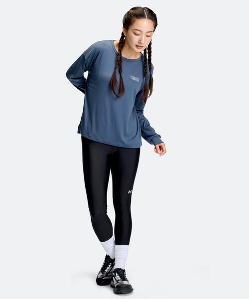 UNDER ARMOUR(アンダーアーマー)の「UAテック グラフィック ロングスリーブ Tシャツ(トレーニング/レディース)(Tシャツ/カットソー・レディース・チャコールグレー・M/L/XL/S)」の3枚目の写真