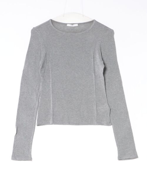 AMOMENTO(アモーメント)の「AMOMENTO ROUND T-SHIRT(Tシャツ/カットソー・レディース・ライトグレー/ブラック/ブラウン・0/1)」の5枚目の写真