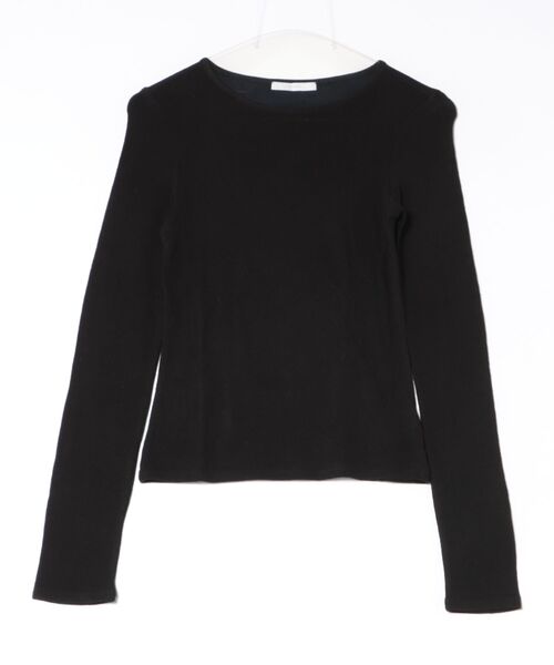 AMOMENTO(アモーメント)の「AMOMENTO ROUND T-SHIRT(Tシャツ/カットソー・レディース・ライトグレー/ブラック/ブラウン・0/1)」の6枚目の写真