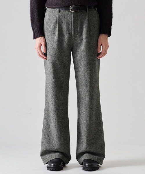 CLEL(クレイル)の「【CLEL】Wool Blend Herringbone Tweed Straight Pants / ウールブレンドヘリンボーンツイード ストレートパンツ【セットアップ対応】(スラックス・メンズ・ベージュ系/グレー系/ブラック系/ブラウン系・XS/L/S/M)」の2枚目の写真