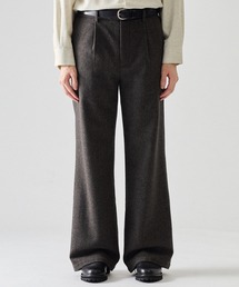 CLEL(�N���C��)�́yCLEL�zWool Blend Herringbone Tweed Straight Pants / �E�[���u�����h�w�����{�[���c�C�[�h �X�g���[�g�p���c�y�Z�b�g�A�b�v�Ή��z(�X���b�N�X)