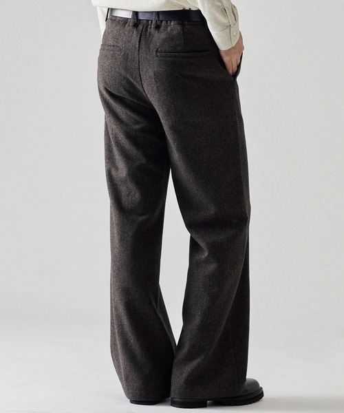 CLEL(クレイル)の「【CLEL】Wool Blend Herringbone Tweed Straight Pants / ウールブレンドヘリンボーンツイード ストレートパンツ【セットアップ対応】(スラックス・メンズ・ベージュ系/グレー系/ブラック系/ブラウン系・XS/L/S/M)」の8枚目の写真