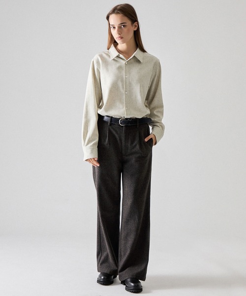 CLEL(クレイル)の「【CLEL】Wool Blend Herringbone Tweed Straight Pants / ウールブレンドヘリンボーンツイード ストレートパンツ【セットアップ対応】(スラックス・メンズ・ベージュ系/グレー系/ブラック系/ブラウン系・XS/L/S/M)」の13枚目の写真