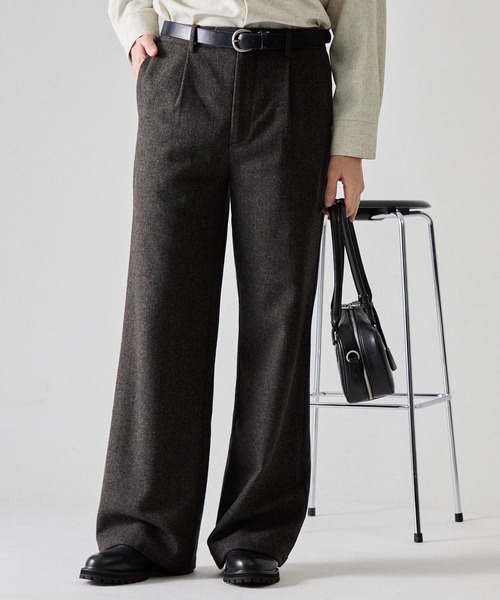 CLEL(クレイル)の「【CLEL】Wool Blend Herringbone Tweed Straight Pants / ウールブレンドヘリンボーンツイード ストレートパンツ【セットアップ対応】(スラックス・メンズ・ベージュ系/グレー系/ブラック系/ブラウン系・XS/L/S/M)」の19枚目の写真