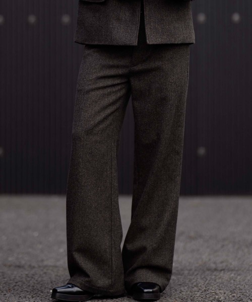 CLEL(クレイル)の「【CLEL】Wool Blend Herringbone Tweed Straight Pants / ウールブレンドヘリンボーンツイード ストレートパンツ【セットアップ対応】(スラックス・メンズ・ベージュ系/グレー系/ブラック系/ブラウン系・XS/L/S/M)」の12枚目の写真
