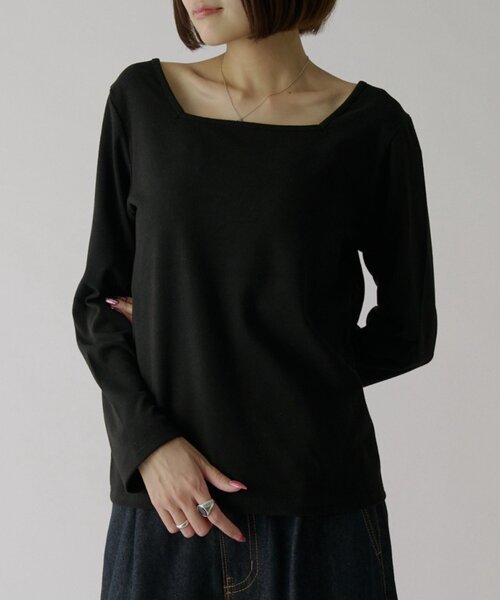 goocy（グーシー）の「前後2WAYネックトップス（Tシャツ/カットソー・レディース・アイボリー/ホワイト系その他/グレー/ブラック/ブラック系その他・FREE）」の3枚目の写真