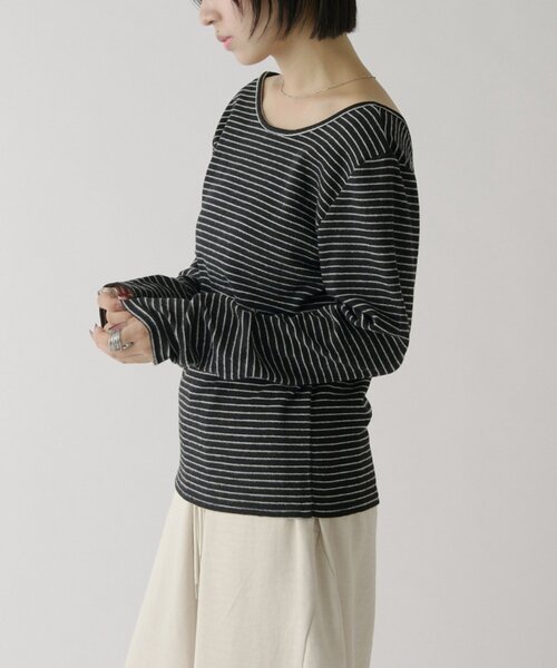 goocy（グーシー）の「前後2WAYネックトップス（Tシャツ/カットソー・レディース・アイボリー/ホワイト系その他/グレー/ブラック/ブラック系その他・FREE）」の9枚目の写真