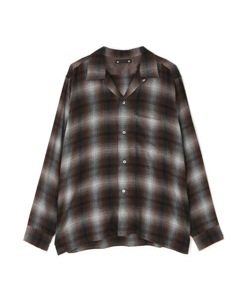 MINEDENIM(マインデニム)の「MINEDENIM(マインデニム) T.Rayon Ombre Open Collar Shirt(シャツ/ブラウス・メンズ・ブラウン/ブラック・2/3/1)」の1枚目の写真