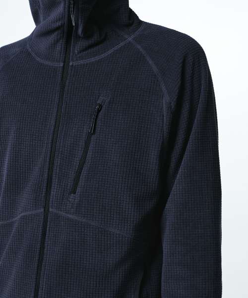 MUSINSA STANDARD（ムシンサスタンダード）の「[シティレジャー] グリッドポーラフリースバラクラバフーデッドジップアップ [ネイビー]（その他アウター・レディース・その他・SMALL/MEDIUM/LARGE/X-LARGE/2XL）」の5枚目の写真