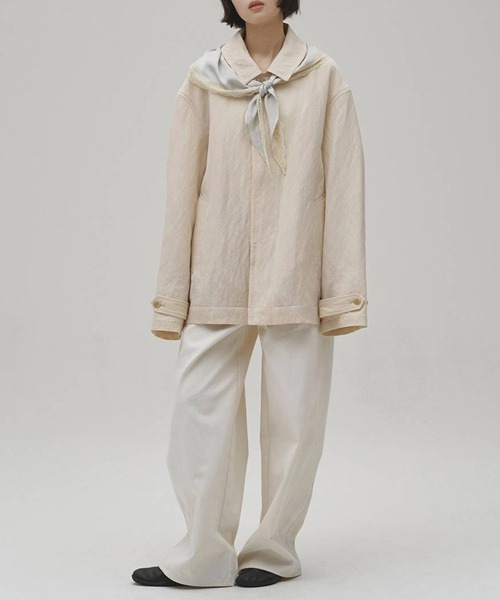 TODAYFUL（トゥデイフル）の「[TODAYFUL/トゥデイフル]Soutiencollar Washed Jacket/ステンカラーウォッシュドジャケット/軽アウター/羽織（その他アウター・レディース・アイボリー/ブラック・36/38）」の18枚目の写真