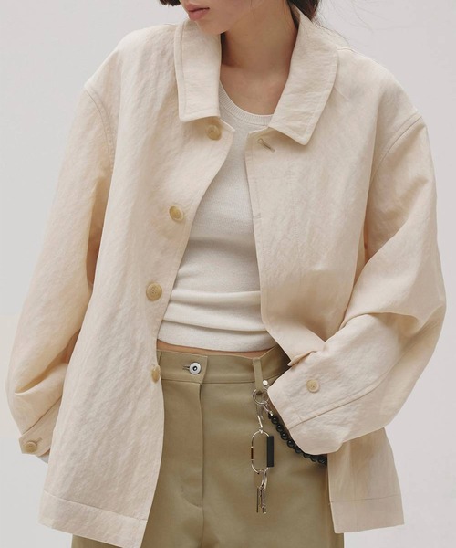 TODAYFUL（トゥデイフル）の「[TODAYFUL/トゥデイフル]Soutiencollar Washed Jacket/ステンカラーウォッシュドジャケット/軽アウター/羽織（その他アウター・レディース・アイボリー/ブラック・36/38）」の17枚目の写真