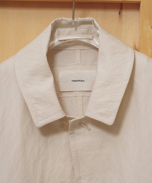 TODAYFUL（トゥデイフル）の「[TODAYFUL/トゥデイフル]Soutiencollar Washed Jacket/ステンカラーウォッシュドジャケット/軽アウター/羽織（その他アウター・レディース・アイボリー/ブラック・36/38）」の8枚目の写真