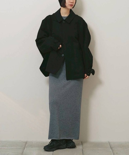 TODAYFUL（トゥデイフル）の「[TODAYFUL/トゥデイフル]Soutiencollar Washed Jacket/ステンカラーウォッシュドジャケット/軽アウター/羽織（その他アウター・レディース・アイボリー/ブラック・36/38）」の5枚目の写真