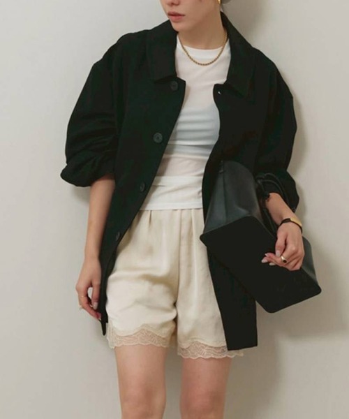 TODAYFUL（トゥデイフル）の「[TODAYFUL/トゥデイフル]Soutiencollar Washed Jacket/ステンカラーウォッシュドジャケット/軽アウター/羽織（その他アウター・レディース・アイボリー/ブラック・36/38）」の3枚目の写真