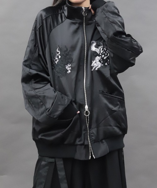 axes femme(アクシーズファム)の「九尾狐刺繍スカジャン(その他アウター・レディース・レッドパープル/ローズ/ブラック・FREE)」の13枚目の写真