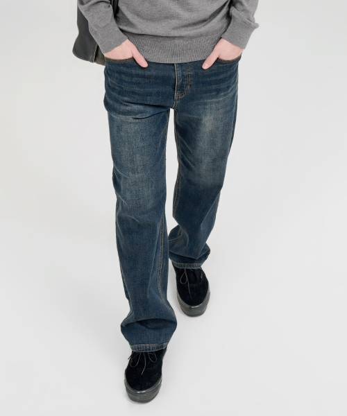 CHASECULT(チェイスカルト)の「メンズ 裏起毛ストレートフィットデニムパンツ-FFRK2321C04(デニムパンツ・メンズ・ネイビー・70/76/92/82/86)」の4枚目の写真
