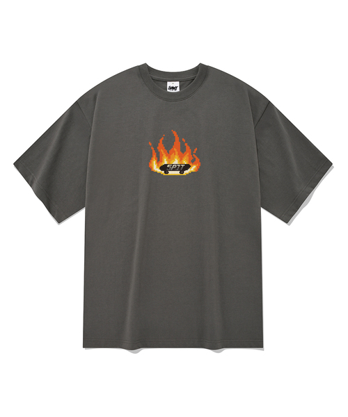 SPITXIT(スピットシット)の「BURNINGBOARD 半袖Tシャツ 5色(Tシャツ/カットソー・メンズ・ベージュ/ネイビー/グレー/ブラック/ホワイト・LARGE/X-LARGE/SMALL/MEDIUM)」の3枚目の写真