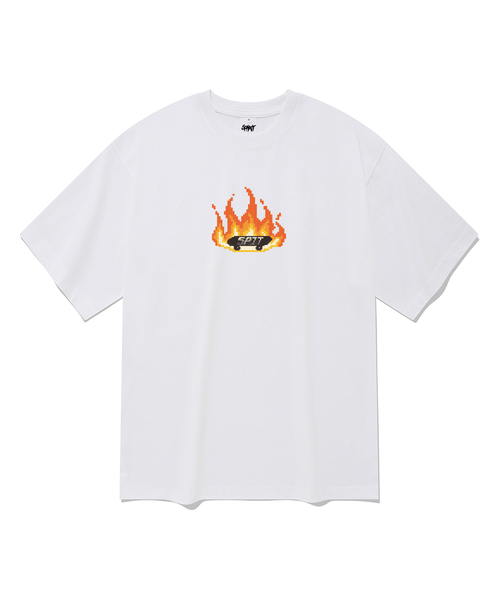 SPITXIT(スピットシット)の「BURNINGBOARD 半袖Tシャツ 5色(Tシャツ/カットソー・メンズ・ベージュ/ネイビー/グレー/ブラック/ホワイト・LARGE/X-LARGE/SMALL/MEDIUM)」の1枚目の写真