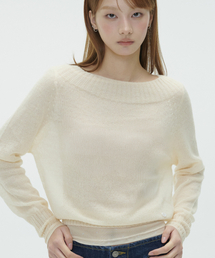 EVE シアー ベーシック ニットトップ BUTTER