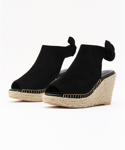 SLY（スライ）の「OPEN TOE WEDGE BOOTIE（サンダル・レディース・ブラック/ワインレッド・LARGE/SMALL/MEDIUM）」の2枚目の写真