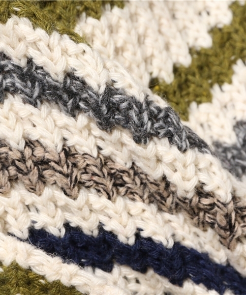 Chille anap（チルアナップ）の「マルチボーダーニットカーディガン（カーディガン/ボレロ・レディース・レッド/カーキ・FREE）」の10枚目の写真