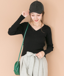 URBAN RESEARCH | UR ウォッシャブルリブVネックニット(ニット/セーター)