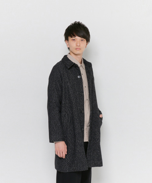 SENSE OF PLACE by URBAN RESEARCH(センスオブプレイスバイアーバンリサーチ)の「メランジカルゼステンカラーコート(その他アウター・メンズ・ブラック・FREE)」の1枚目の写真