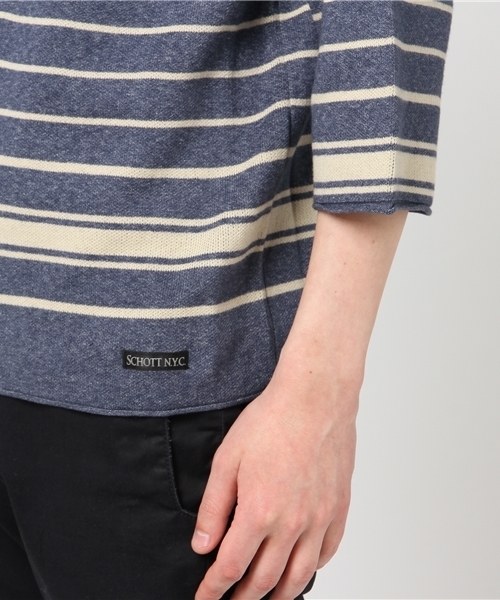 schott（ショット）の「Schott/ショット/ORIENTAL JAQUARD KNIT/オリエンタル ジャガード  ニット（ニット/セーター・メンズ・ネイビー/アイボリー・MEDIUM/X-LARGE/SMALL/LARGE）」の6枚目の写真