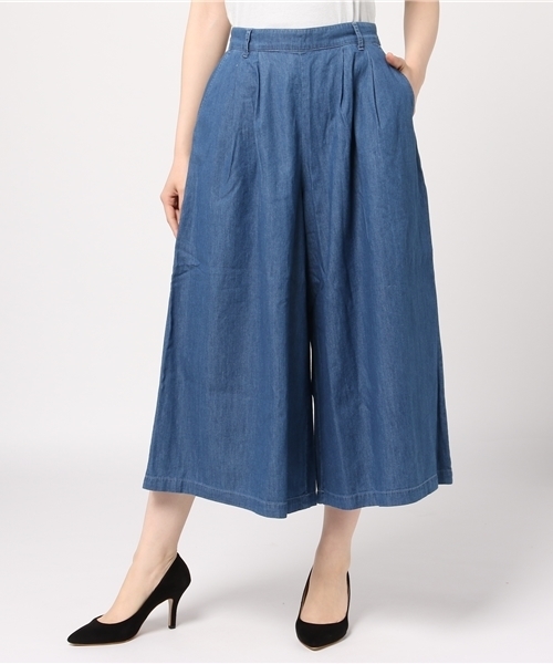 Honeys(ハニーズ)の「デニムガウチョパンツ(デニムパンツ・レディース・ライトブルー/インディゴブルー/ライトインディゴブルー・LL/M/L/S)」の2枚目の写真