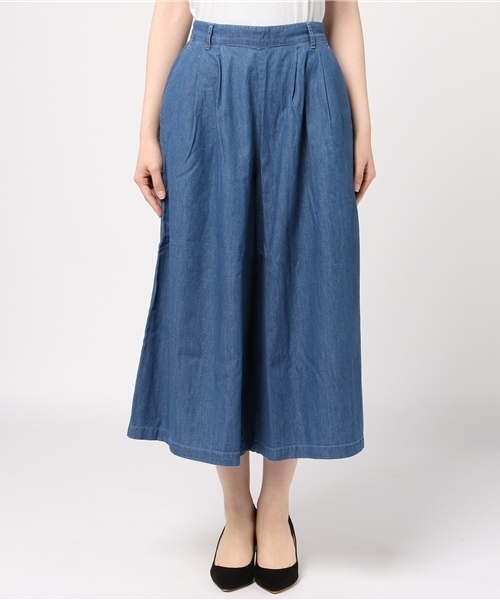 Honeys(ハニーズ)の「デニムガウチョパンツ(デニムパンツ・レディース・ライトブルー/インディゴブルー/ライトインディゴブルー・LL/M/L/S)」の4枚目の写真