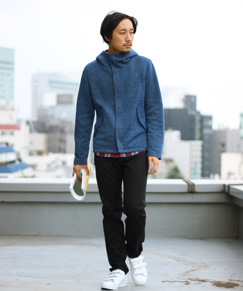 ESSENTIAL GARMENT MEN'S BIGI（エッセンシャルガーメントメンズビギ）の「ボリュームネックパーカー/ミリタリーテイスト（パーカー・メンズ・ネイビー/グレー・SS/S/M/L）」の4枚目の写真