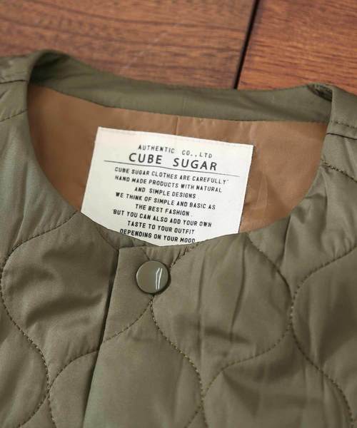 CUBE SUGAR(キューブシュガー)の「中綿キルト ミリタリーベスト(ベスト・レディース・カーキ/ネイビー・M)」の20枚目の写真