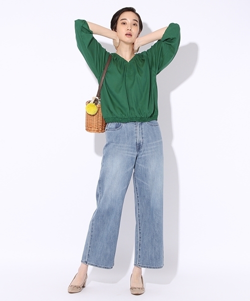 niko and...（ニコアンド）の「CRシュウマイ短丈ブラウス（シャツ/ブラウス・レディース・クリーム/ブラック/グリーン・LARGE/MEDIUM）」の21枚目の写真