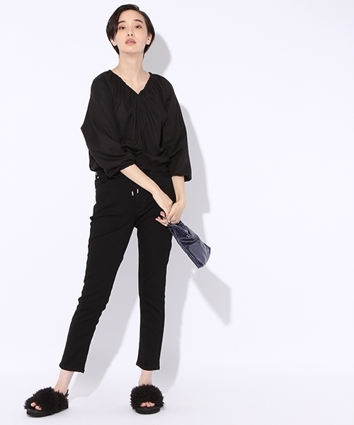 niko and...（ニコアンド）の「CRシュウマイ短丈ブラウス（シャツ/ブラウス・レディース・クリーム/ブラック/グリーン・LARGE/MEDIUM）」の20枚目の写真