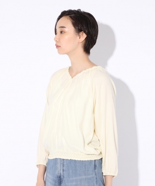 niko and...（ニコアンド）の「CRシュウマイ短丈ブラウス（シャツ/ブラウス・レディース・クリーム/ブラック/グリーン・LARGE/MEDIUM）」の18枚目の写真