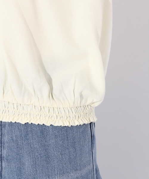 niko and...（ニコアンド）の「CRシュウマイ短丈ブラウス（シャツ/ブラウス・レディース・クリーム/ブラック/グリーン・LARGE/MEDIUM）」の14枚目の写真